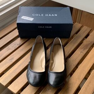 Cole Haan Black Leather Sloane Wedge